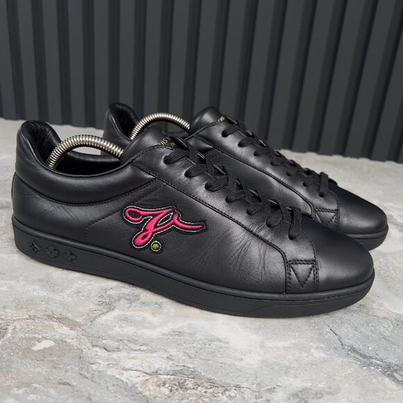Louis Vuitton Luxembourg Sneaker Embroidered Black Leather 7 LV or 8 US 41 EUR - Picture 4 of 12